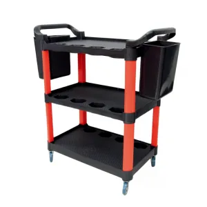 3-Tier Rolling Tool Cart with Side Hanging Plate
